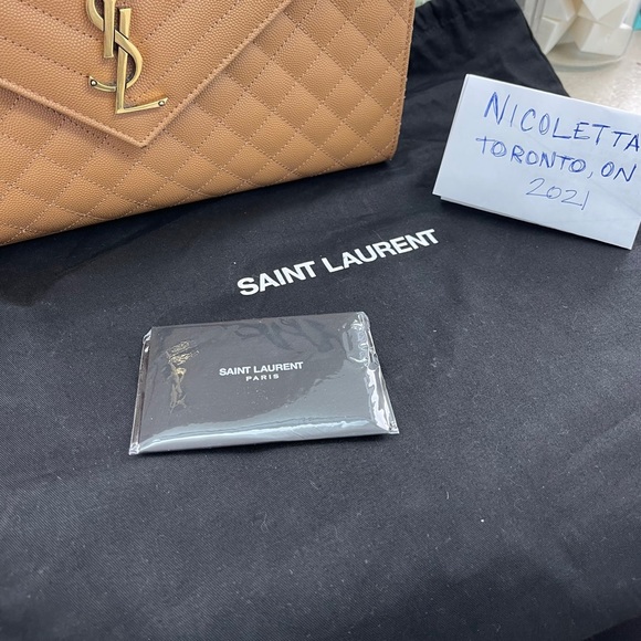 YSL - LARGE ENVELOP BAG - COLOUR: SADDLE - Picture 13 of 15